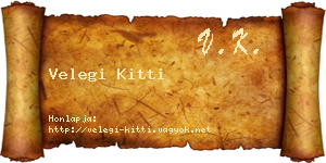 Velegi Kitti névjegykártya
